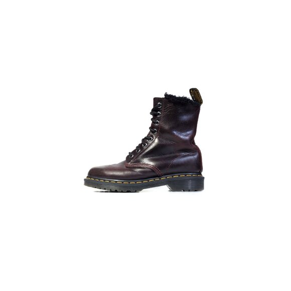DR. MARTENS Boots Oxblood Leather Fleece Lined 'Serena' 1460 Boots Womens Size 7 - Picture 1 of 8